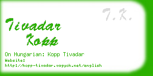 tivadar kopp business card